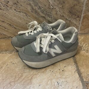 New Balance Gray and White Sneakers